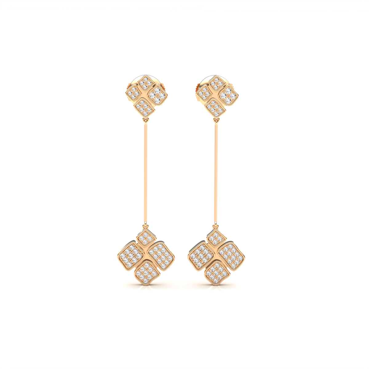 Drop earrings knife wire full paved
