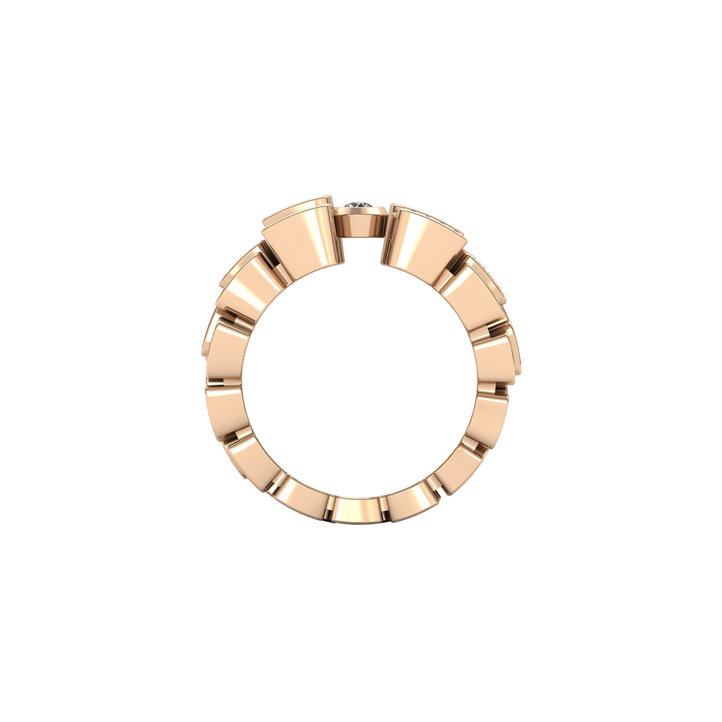 3-row ring paved & 1 Diamond