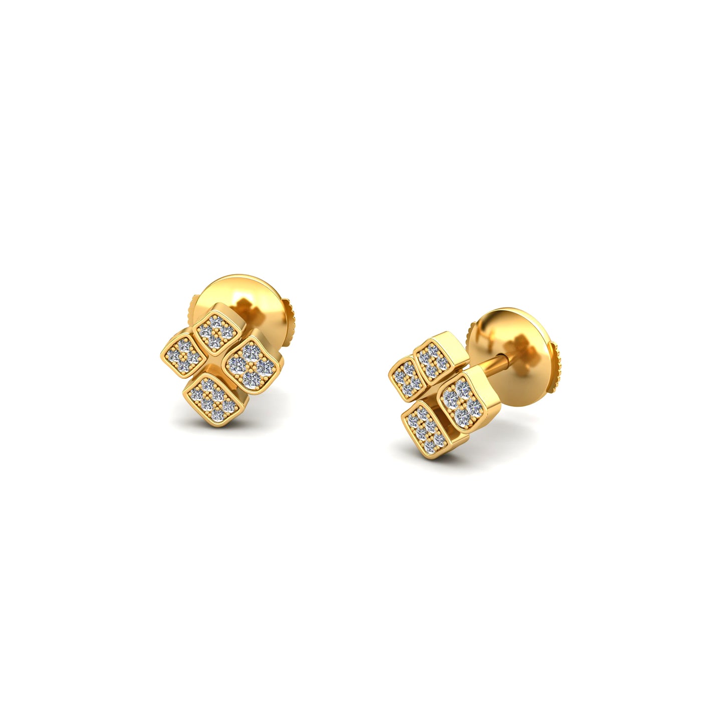 Stud Earrings Full Paved Small