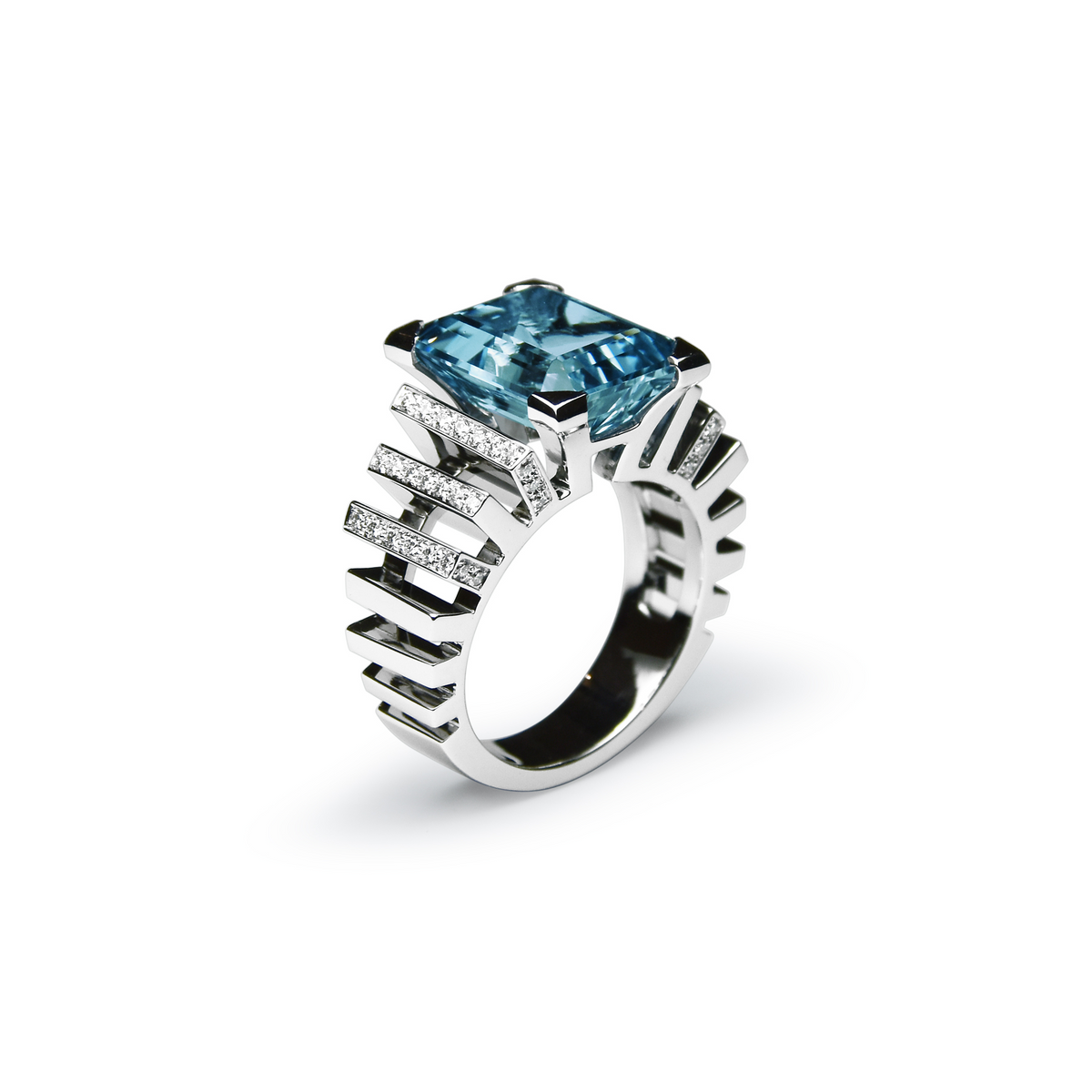 Bague Aigue-marine Santa Maria taille RPC