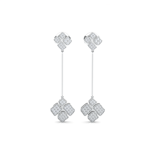 Drop earrings knife wire full paved