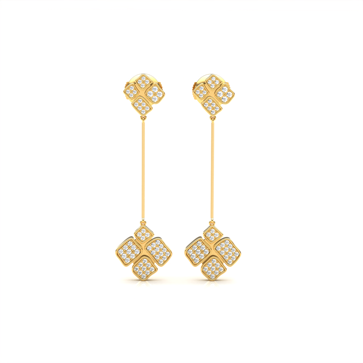 Drop earrings knife wire full paved