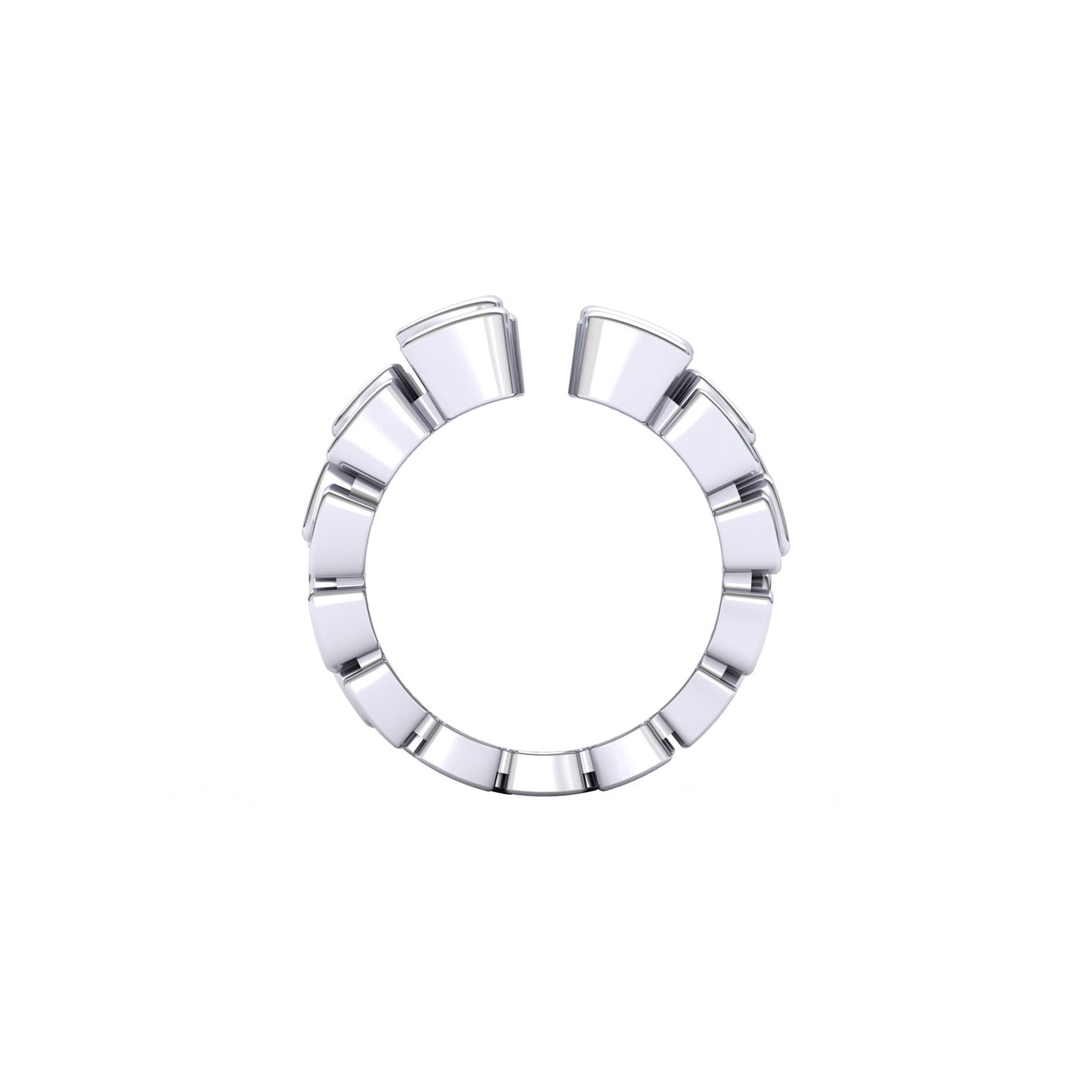 Bague 3 rangs 5 pavés