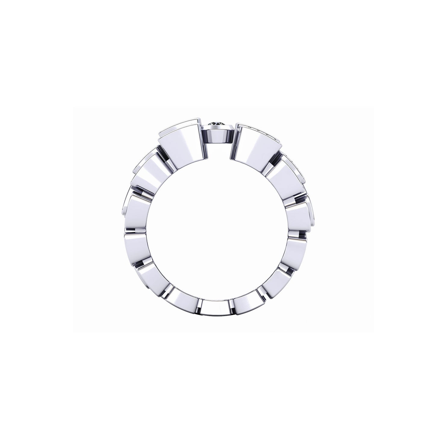 3-row ring paved & 1 Diamond