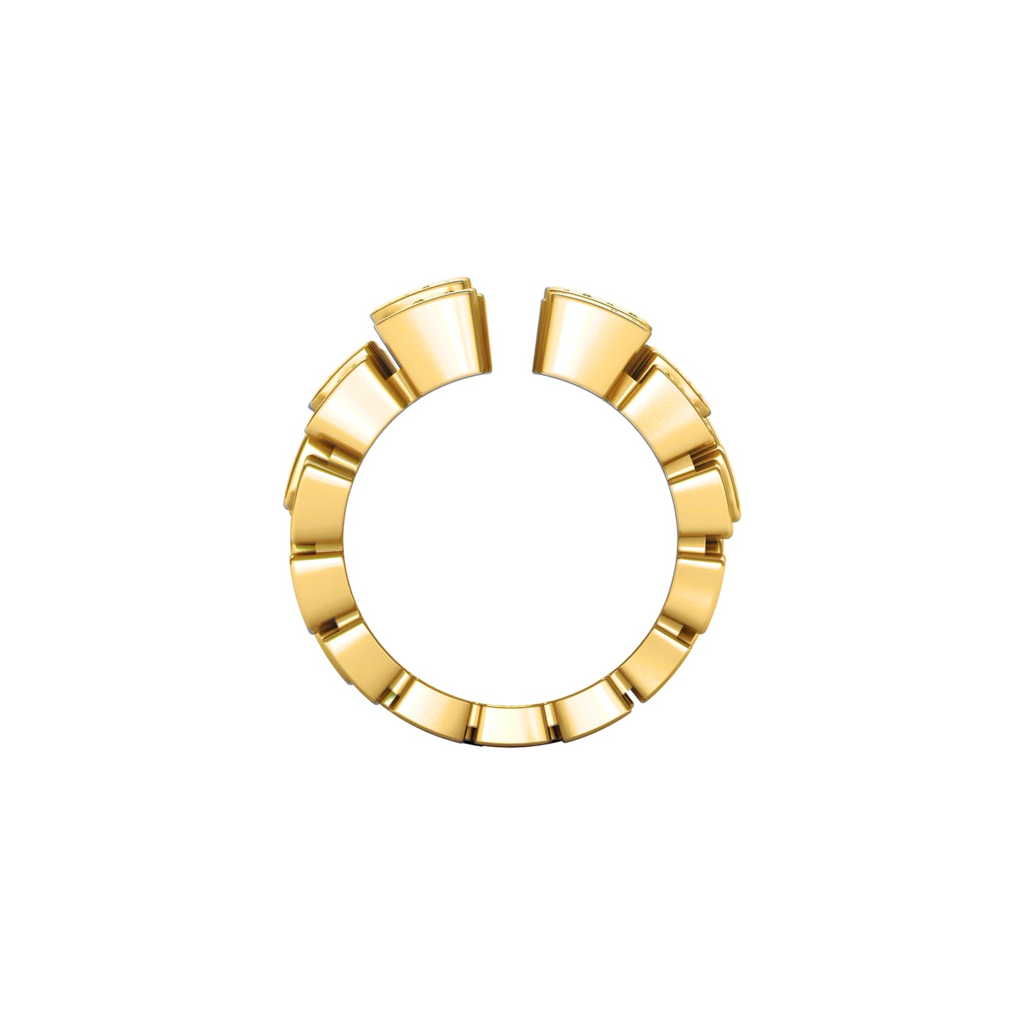 Bague 3 rangs 5 pavés