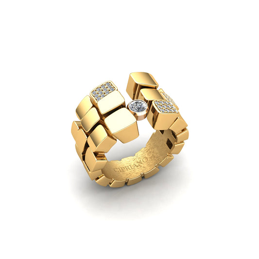 3-row ring paved & 1 Diamond