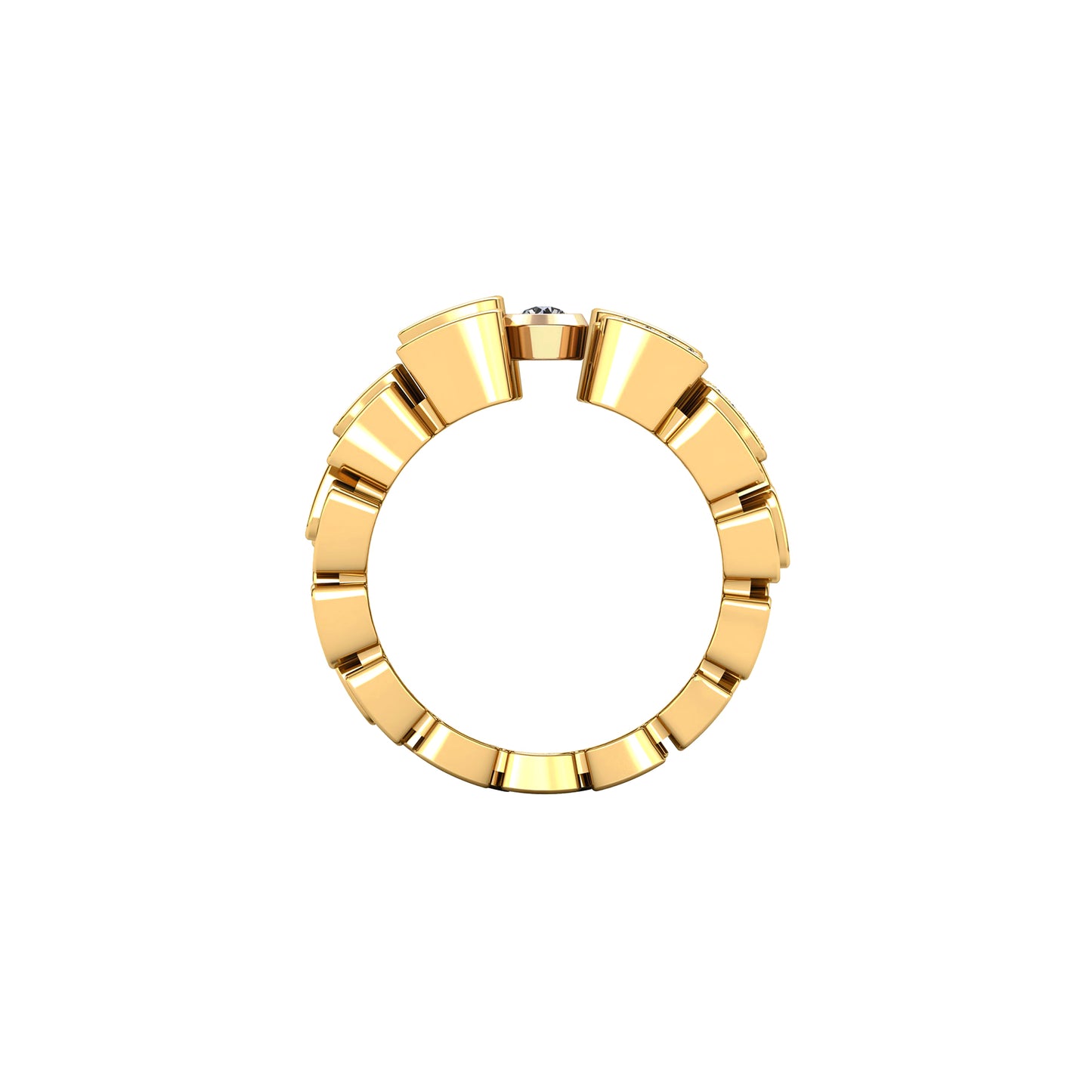 3-row ring paved & 1 Diamond