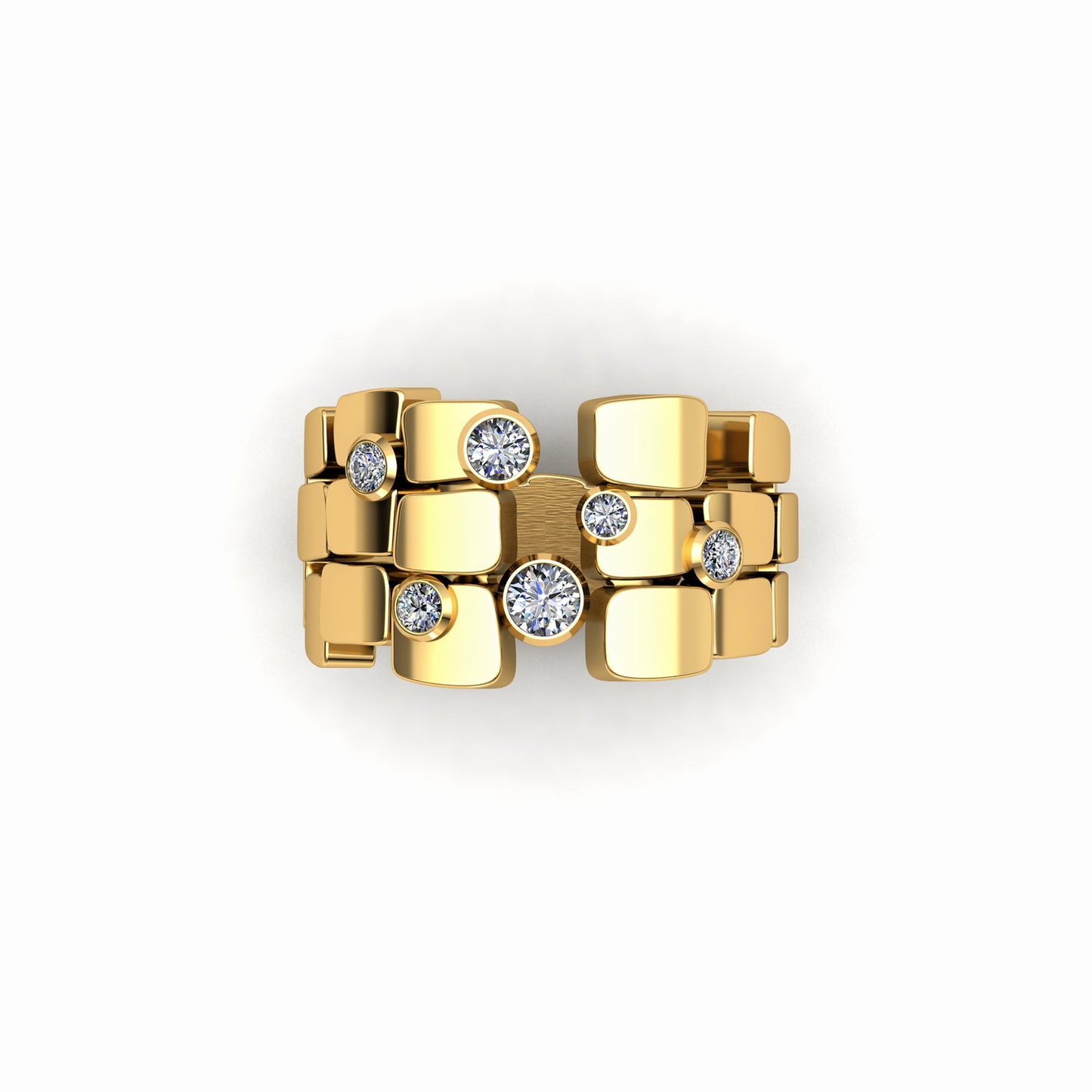 3-row ring & 6 Diamonds