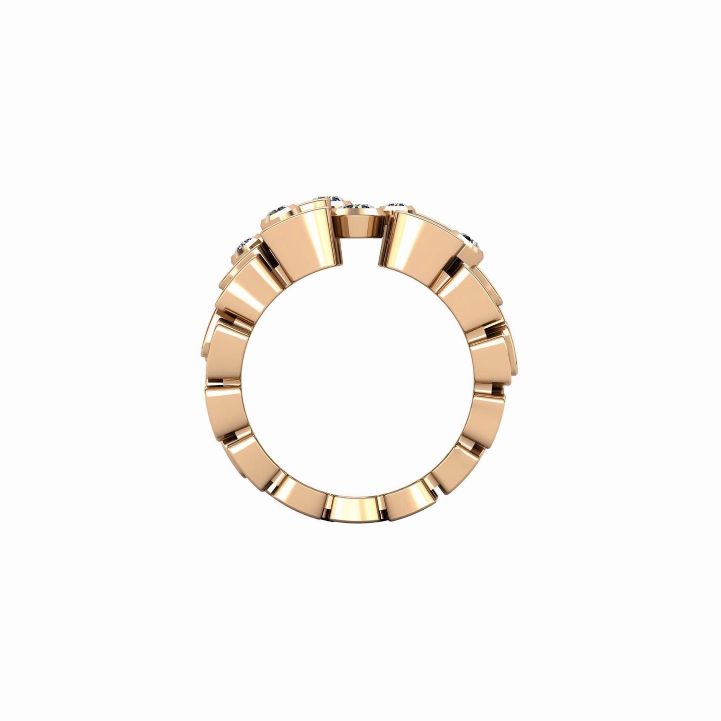 3-row ring & 6 Diamonds