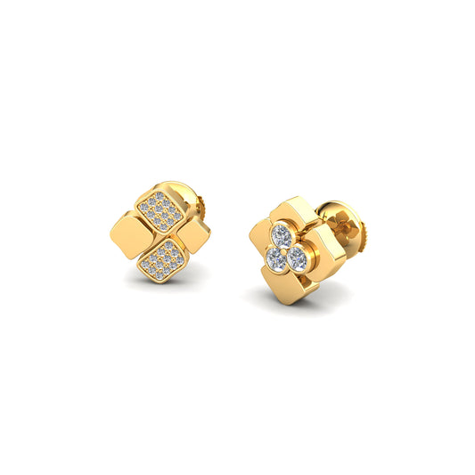 Stud earrings Trio & 2 pavings