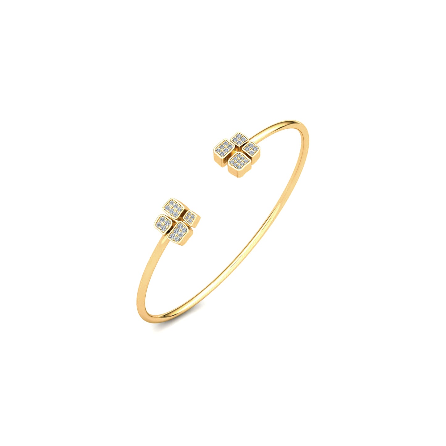 Open bangle bracelet full paved