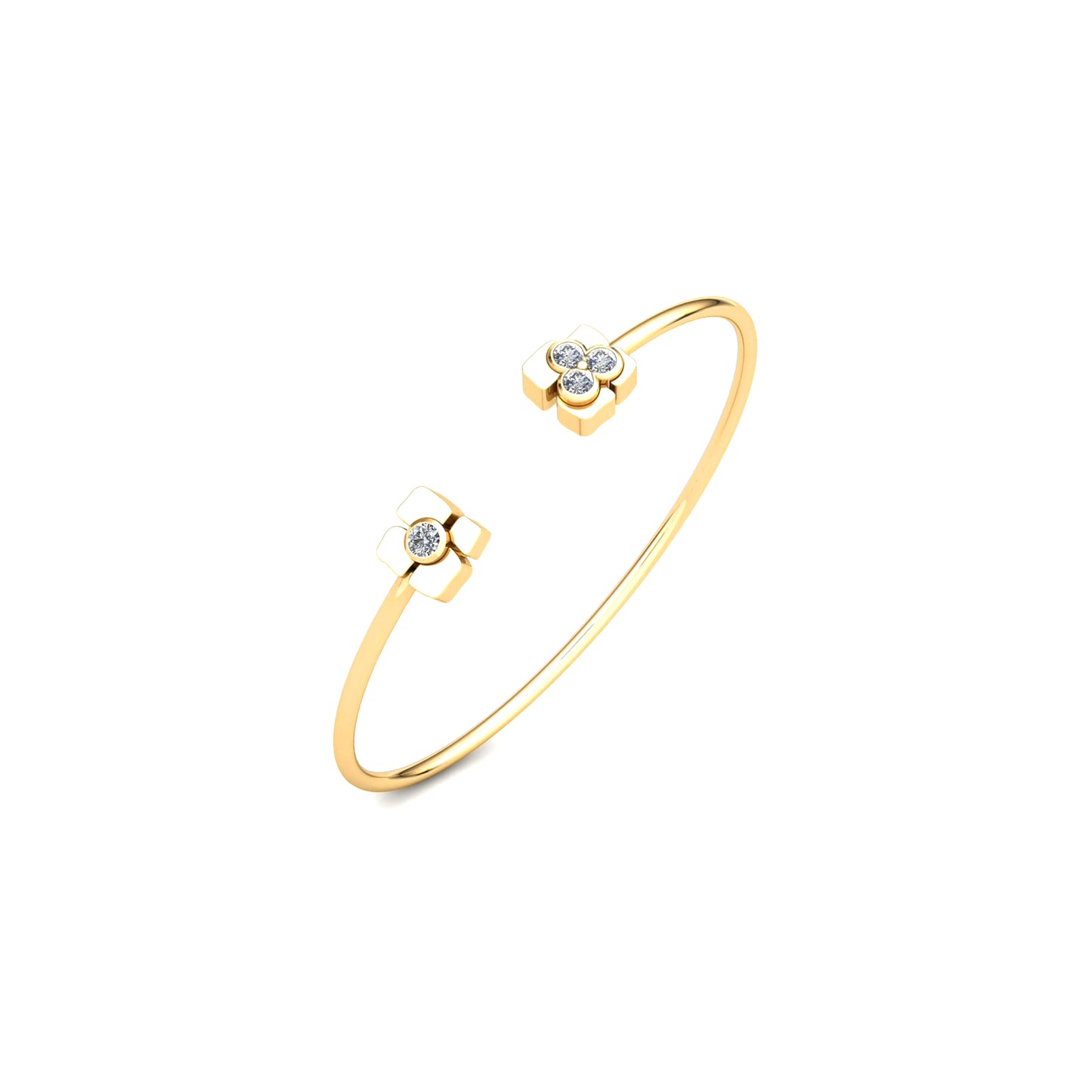 Bangle bracelet 1 closed Diamond & trio