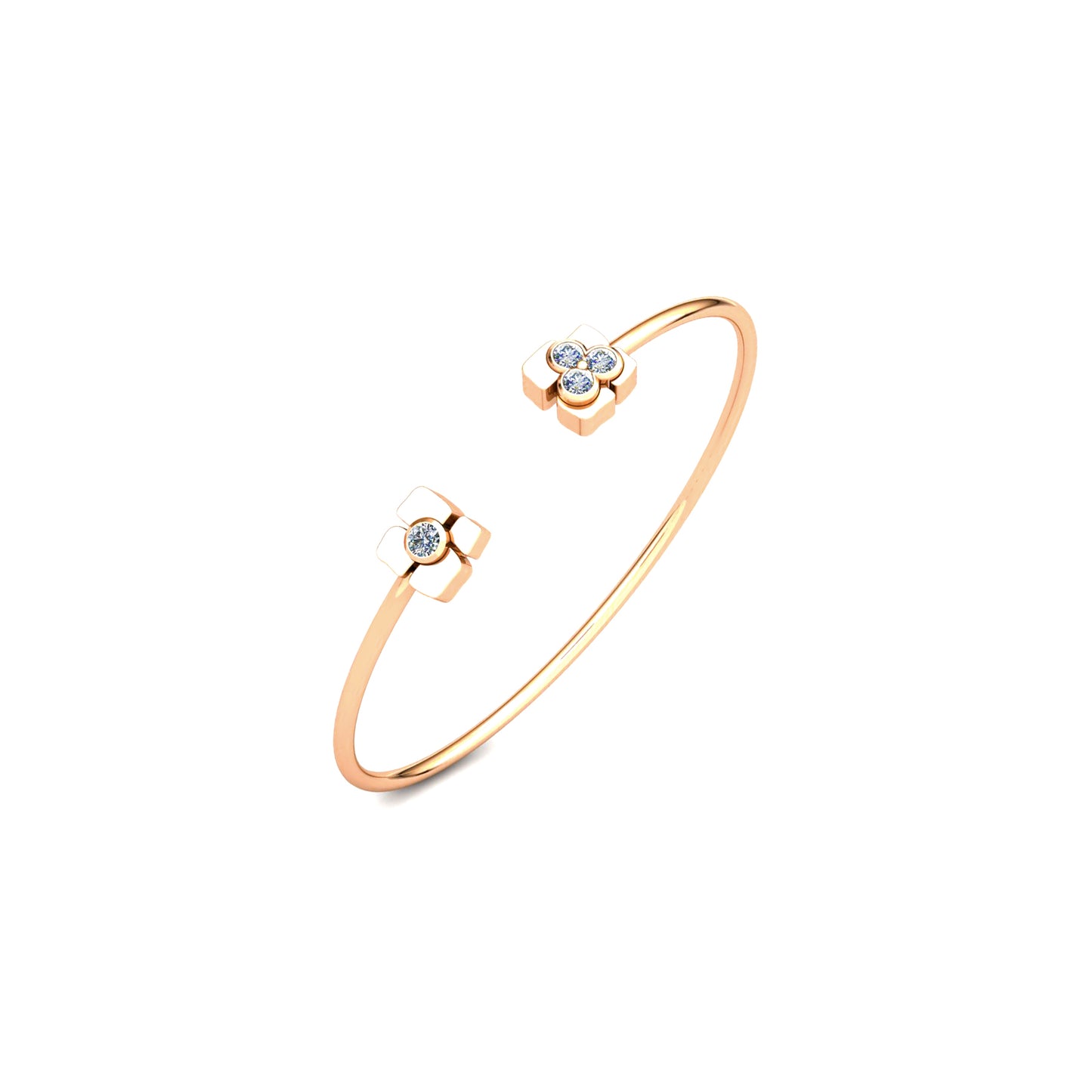 Bangle bracelet 1 closed Diamond & trio