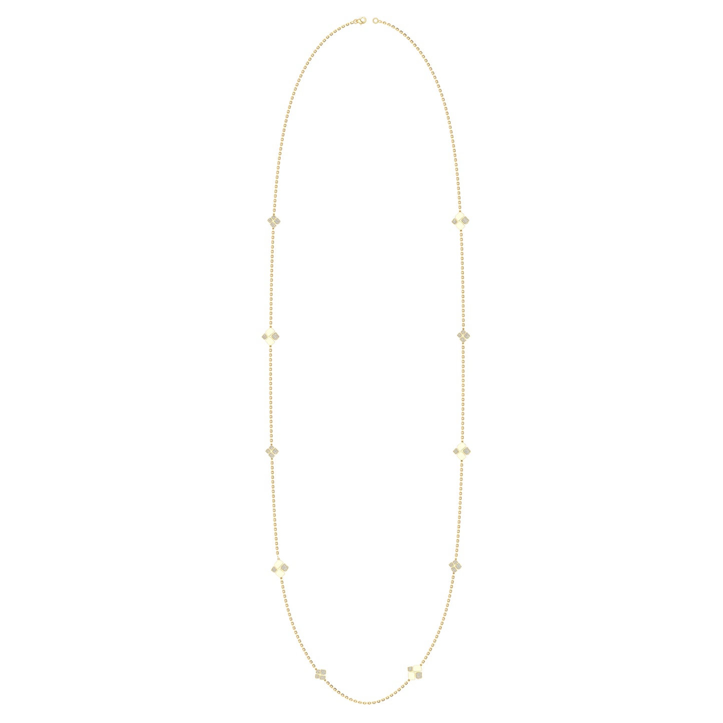 Long necklace full paved