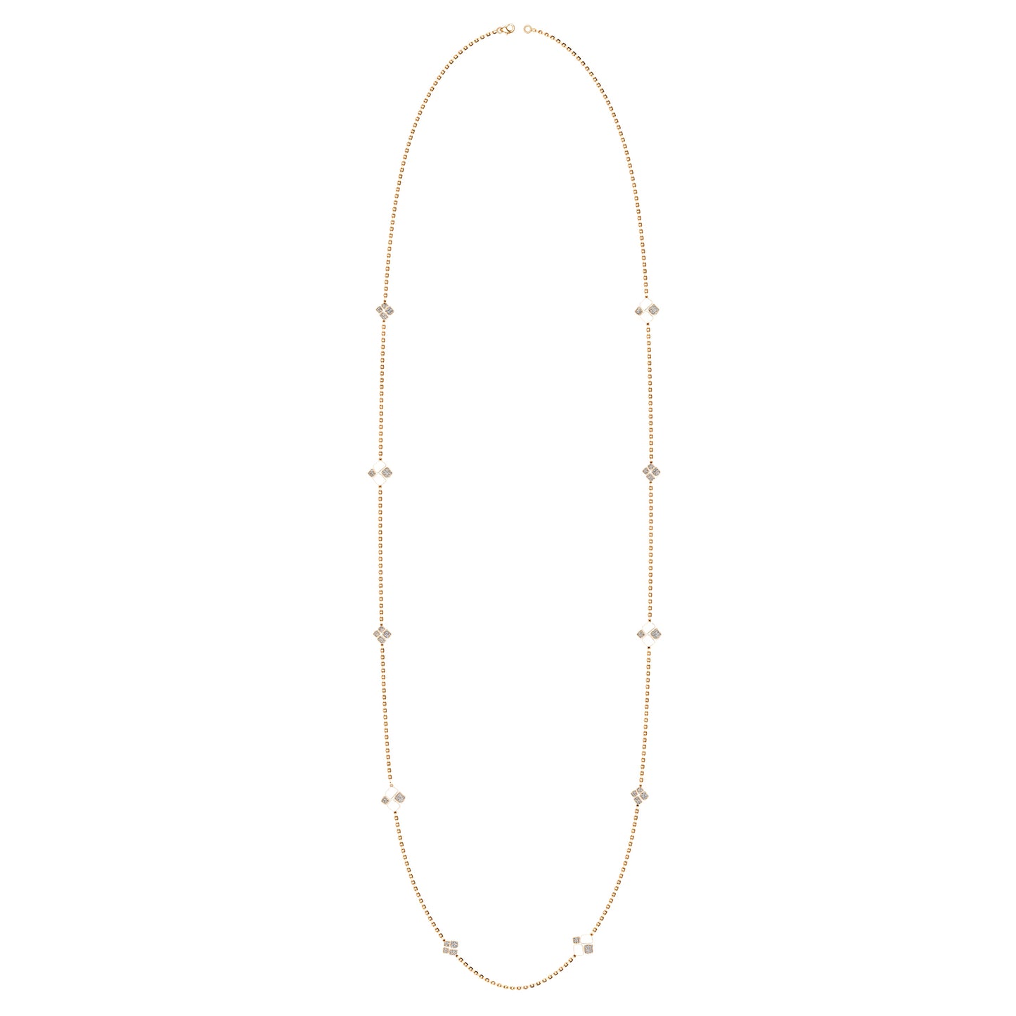 Long necklace full paved