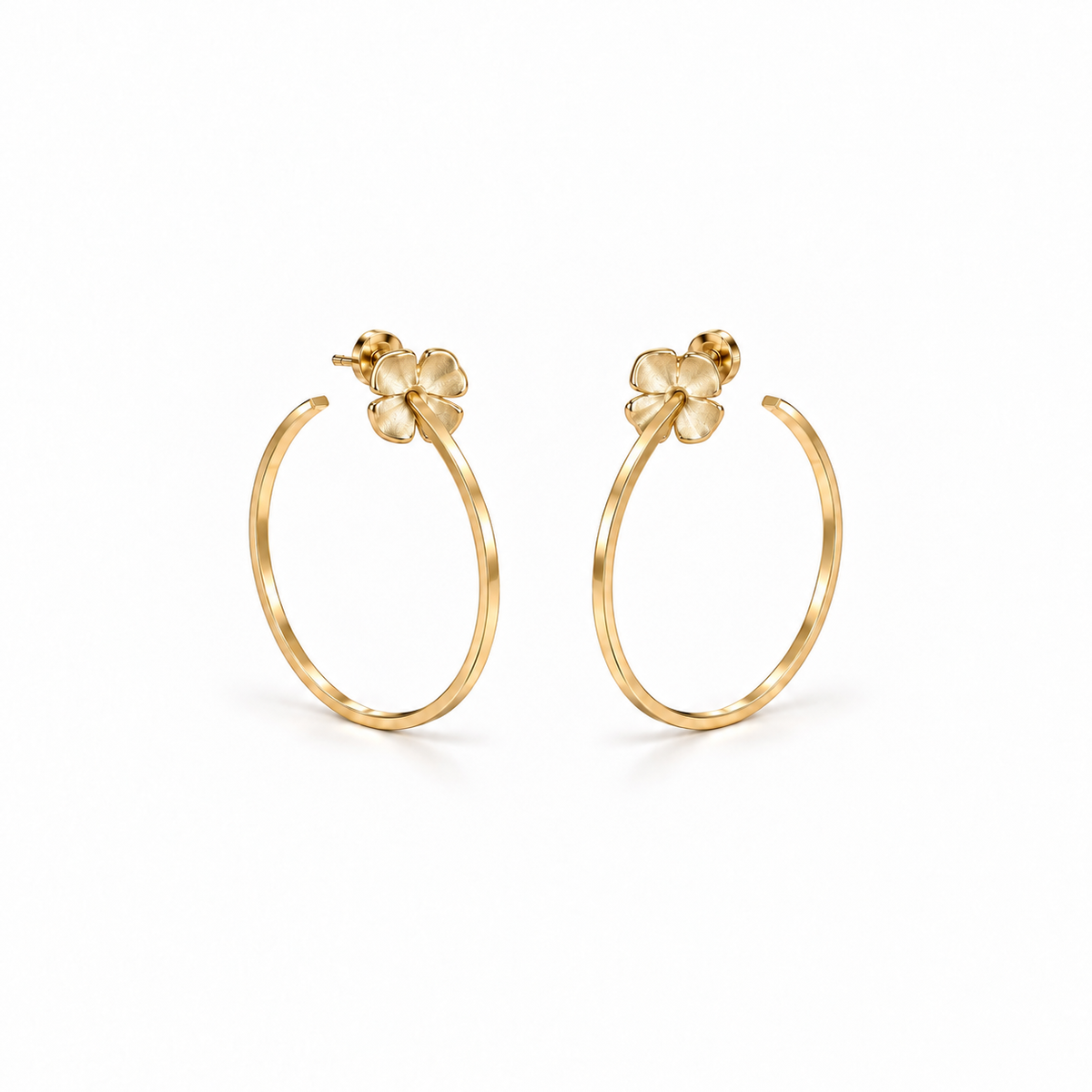 2 Flower Hoop Earrings