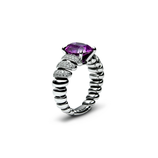 Pink Sapphire Oval Cut Ring