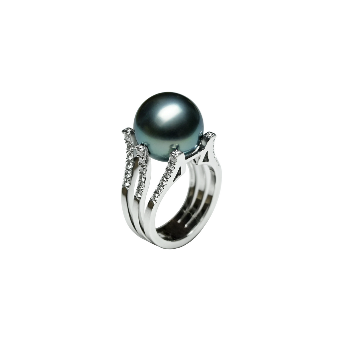 Bague Perle de Tahiti bleue